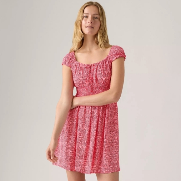 NWOT Levi's Women's Yara Crepe Dress in Red Rita Floral, Size Small - Picture 1 of 13